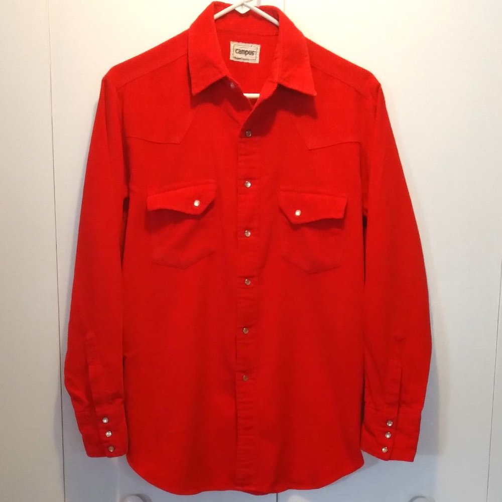 Women's Red Cordory Western Shirt - Picture 2 of 3